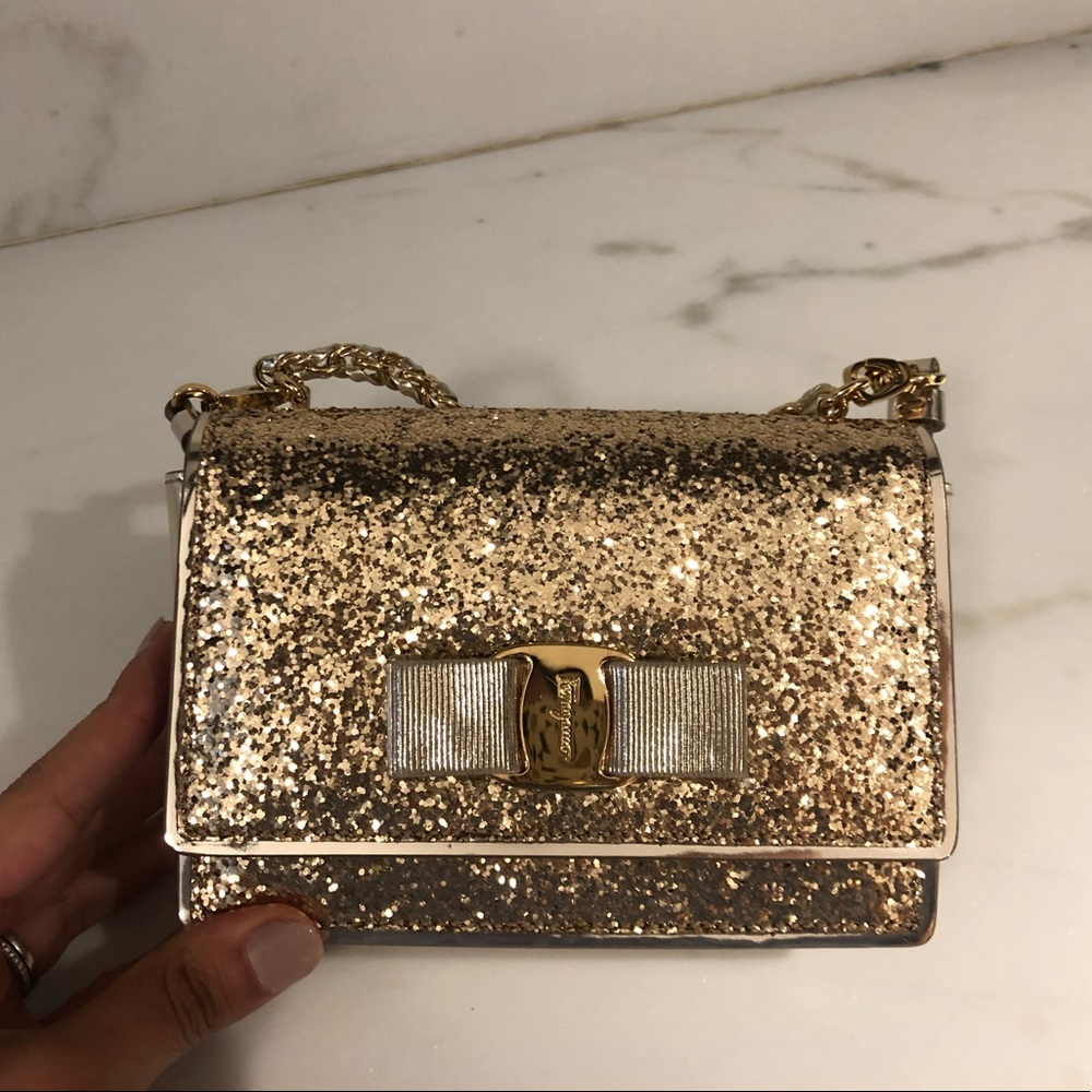 Authentic NEW Salvatore Ferragamo GinnyGlitter Bag